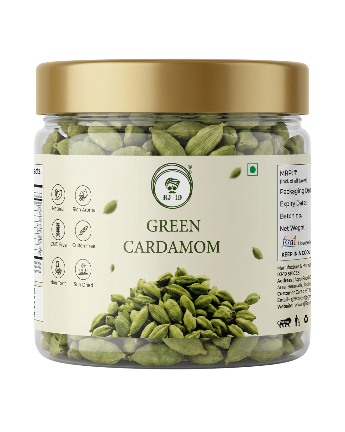 RJ-19 Premium Green Cardamom (Elaichi)